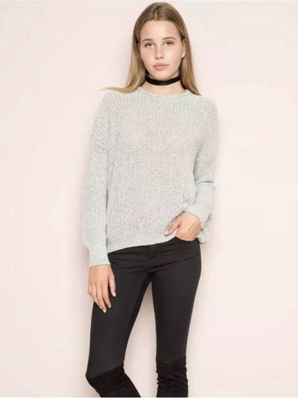 Brandy Melville Gray Knit Sweater